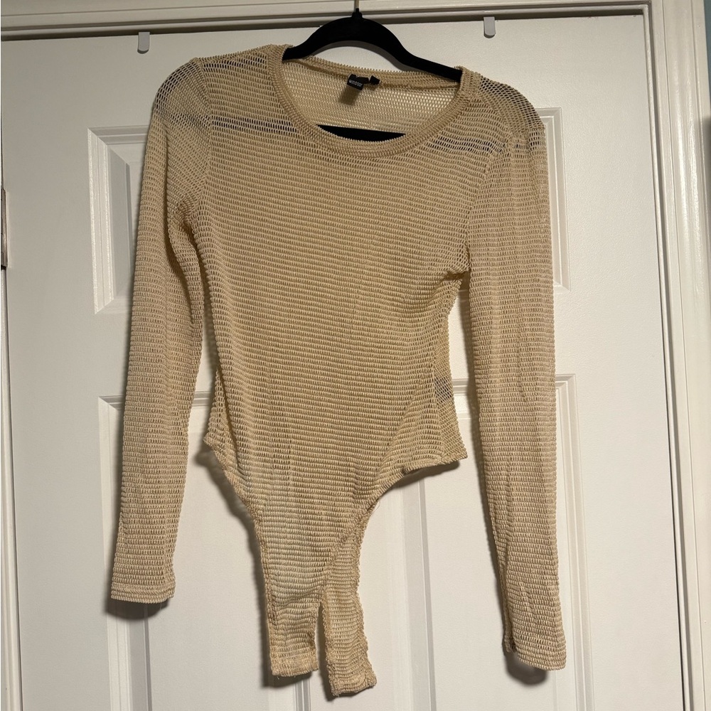 Windsor Cream Gold Knit Long Sleeve Bodysuit